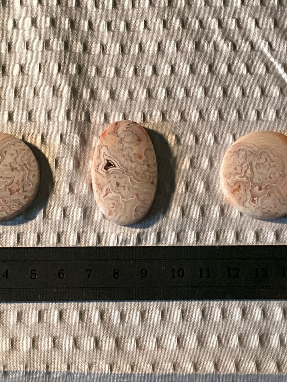 Pink and Cream Crazy Lace Agate Cabochons (Set of 3)